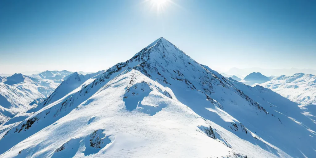 Majestic Makalu Mountain backdrop of snow and clear skies
