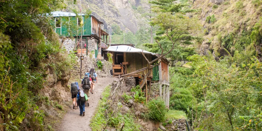 Snow View Trek Trekker on Manaslu circuit trek in Nepal